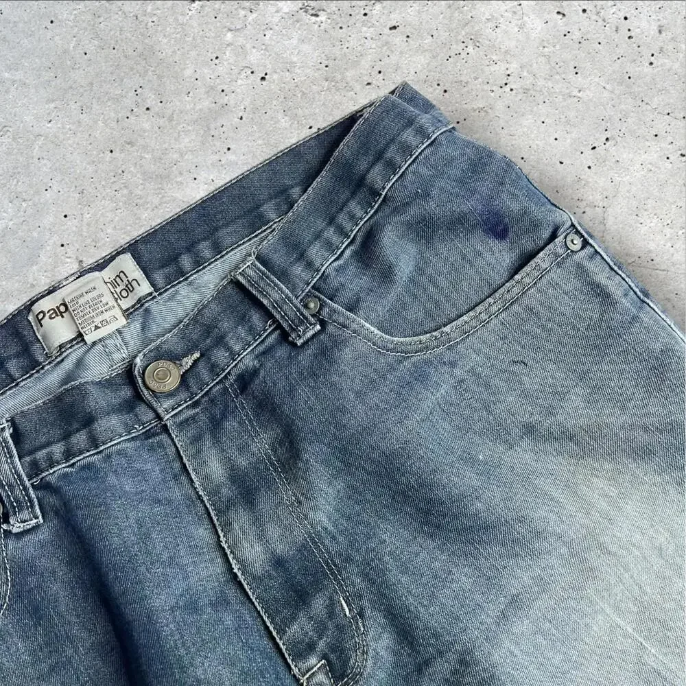 Paper Denim‎ & Cloth Alt Grunge Baggy Embroidered Straight Jeans Size 36x30